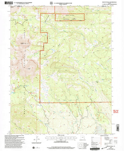 United States Geological Survey Mount Peale, UT (2001, 24000-Scale) digital map