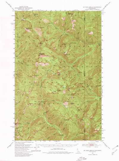 United States Geological Survey Mount Pend Oreille, ID-MT (1951, 62500-Scale) digital map