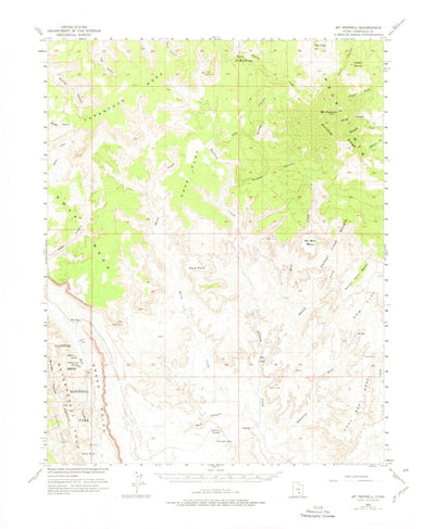 United States Geological Survey Mount Pennell, UT (1953, 62500-Scale) digital map