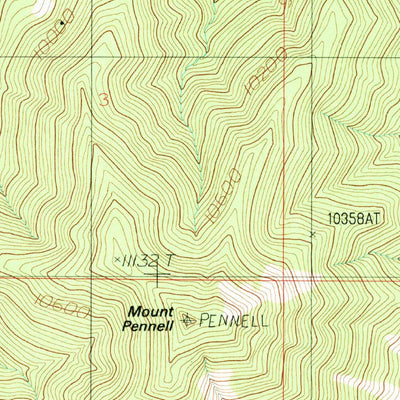 United States Geological Survey Mount Pennell, UT (1987, 24000-Scale) digital map