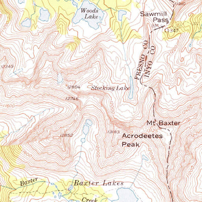 United States Geological Survey Mount Pinchot, CA (1953, 62500-Scale) digital map