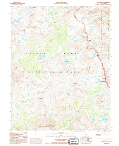 United States Geological Survey Mount Pinchot, CA (1992, 24000-Scale) digital map