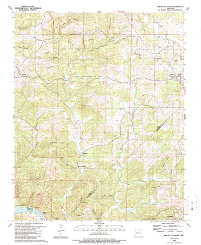United States Geological Survey Mount Pleasant, AR (1989, 24000-Scale) digital map