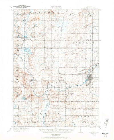 United States Geological Survey Mount Pleasant, MI (1916, 62500-Scale) digital map