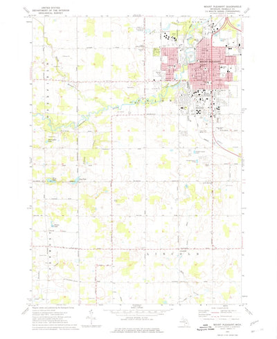 United States Geological Survey Mount Pleasant, MI (1973, 24000-Scale) digital map