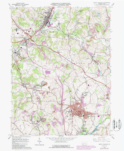 United States Geological Survey Mount Pleasant, PA (1964, 24000-Scale) digital map