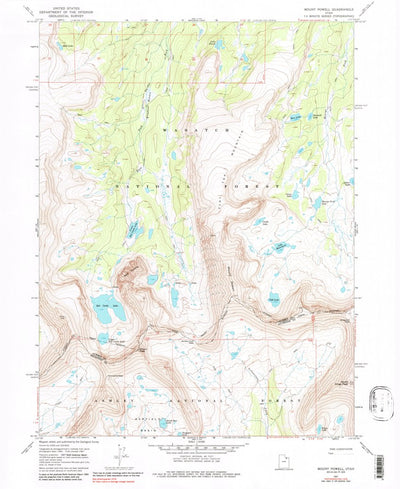 United States Geological Survey Mount Powell, UT (1967, 24000-Scale) digital map