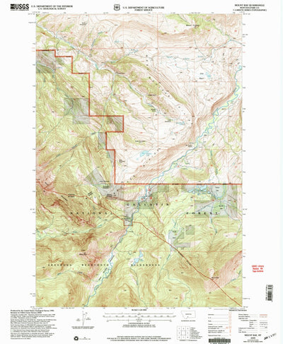 United States Geological Survey Mount Rae, MT (2000, 24000-Scale) digital map