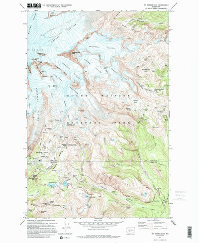 United States Geological Survey Mount Rainier East, WA (1971, 24000-Scale) digital map