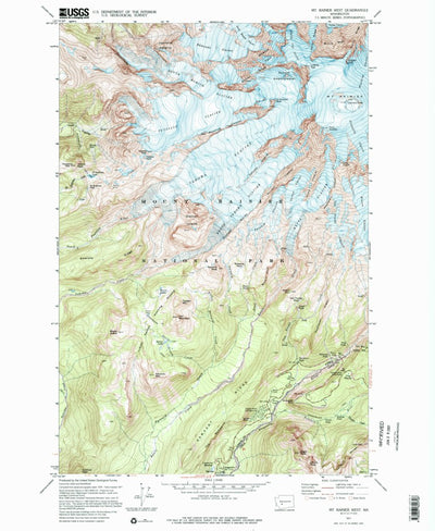 United States Geological Survey Mount Rainier West, WA (1971, 24000-Scale) digital map