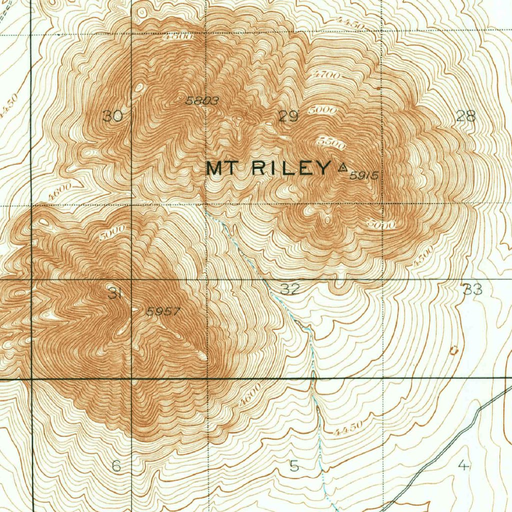 Mount Riley, NM (1917, 62500-Scale) Map by United States Geological ...