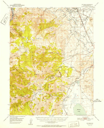 United States Geological Survey Mount Rose, NV (1952, 62500-Scale) digital map