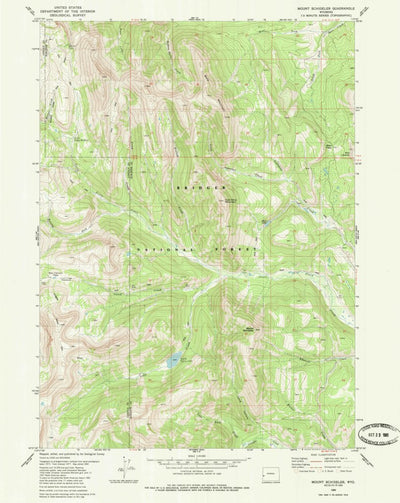 United States Geological Survey Mount Schidler, WY (1980, 24000-Scale) digital map