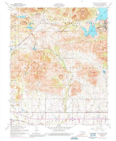 Mount Scott, OK (1956, 24000-Scale) Map by United States Geological ...