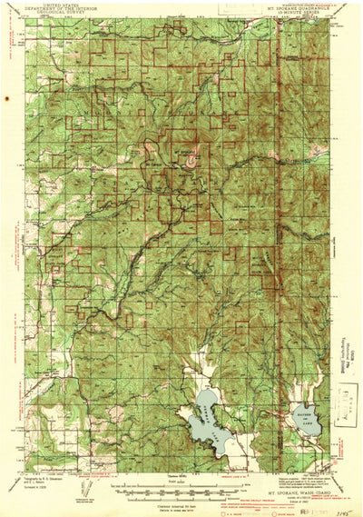 United States Geological Survey Mount Spokane, WA-ID (1943, 62500-Scale) digital map
