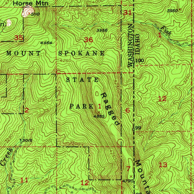 United States Geological Survey Mount Spokane, WA-ID (1950, 62500-Scale) digital map
