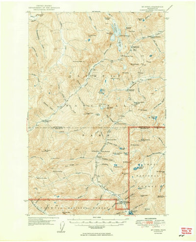 United States Geological Survey Mount Steel, WA (1950, 62500-Scale) digital map