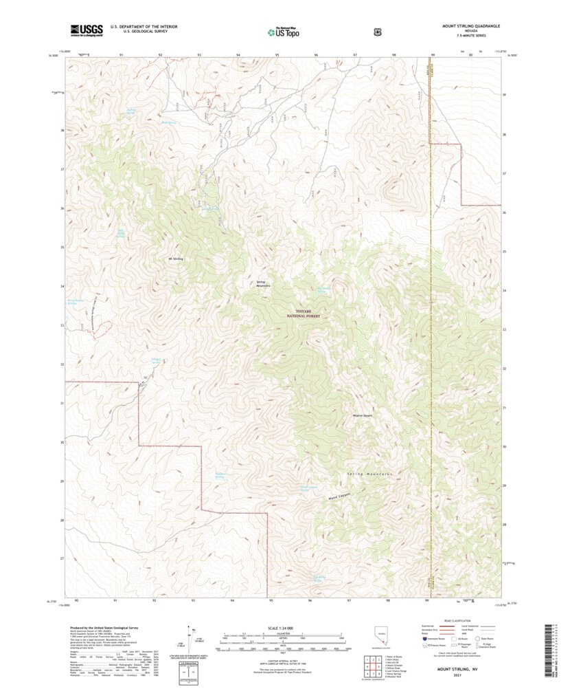 Stirling Ranges Topographical Map Mount Stirling, NV (2021, 24000-Scale) Map by United States Geological ...