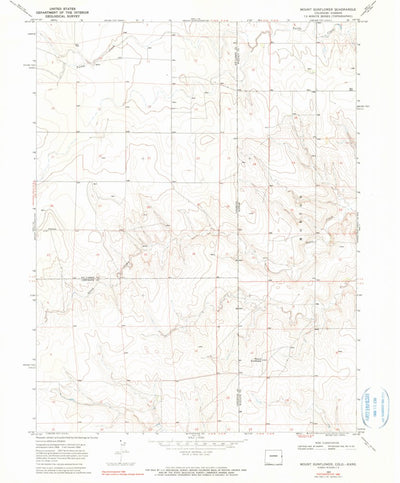 United States Geological Survey Mount Sunflower, KS-CO (1969, 24000-Scale) digital map