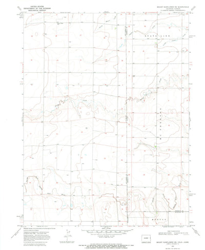 United States Geological Survey Mount Sunflower NE, CO-KS (1969, 24000-Scale) digital map