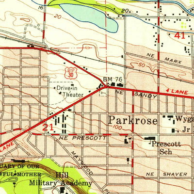 United States Geological Survey Mount Tabor, OR-WA (1954, 24000-Scale) digital map