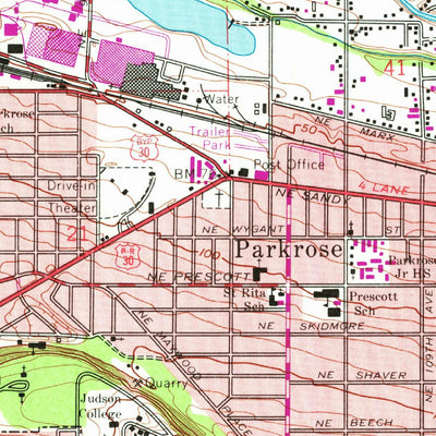 United States Geological Survey Mount Tabor, OR-WA (1961, 24000-Scale) digital map