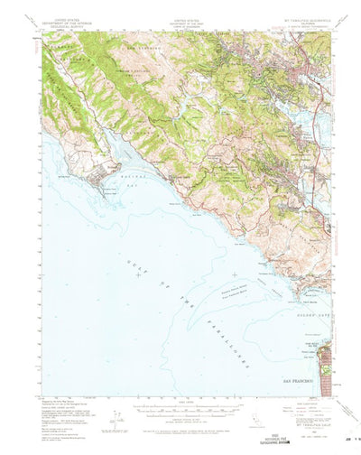 United States Geological Survey Mount Tamalapais, CA (1950, 62500-Scale) digital map