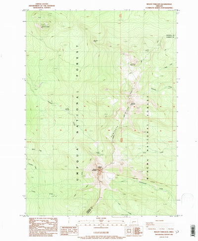 United States Geological Survey Mount Thielsen, OR (1985, 24000-Scale) digital map