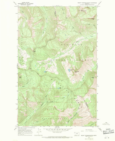 United States Geological Survey Mount Thompson-Seton, MT (1966, 24000-Scale) digital map