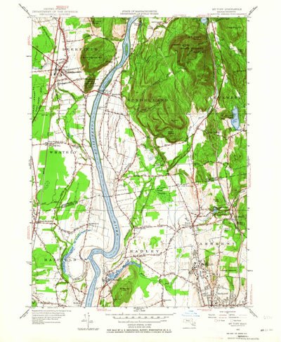 United States Geological Survey Mount Toby, MA (1955, 24000-Scale) digital map