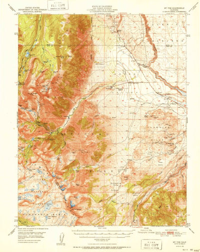 United States Geological Survey Mount Tom, CA (1951, 62500-Scale) digital map