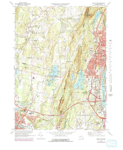 United States Geological Survey Mount Tom, MA (1972, 25000-Scale) digital map