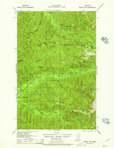United States Geological Survey Mount Tom, WA (1957, 62500-Scale) digital map