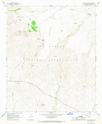 United States Geological Survey Mount Triplet, AZ (1966, 24000-Scale) digital map