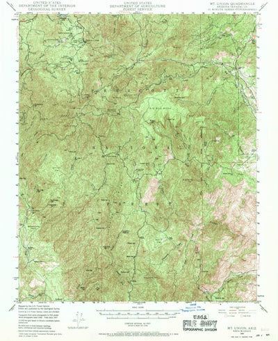 United States Geological Survey Mount Union, AZ (1947, 62500-Scale) digital map