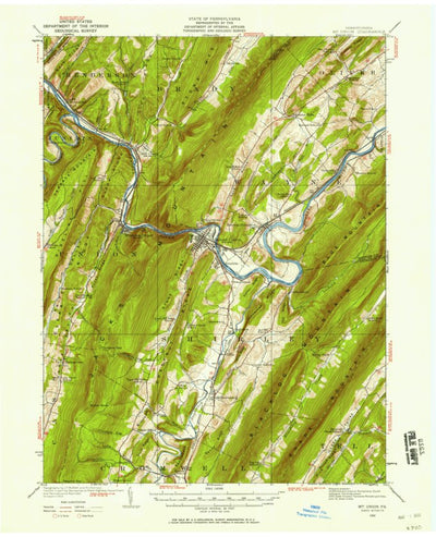 United States Geological Survey Mount Union, PA (1922, 62500-Scale) digital map