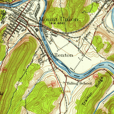 United States Geological Survey Mount Union, PA (1922, 62500-Scale) digital map