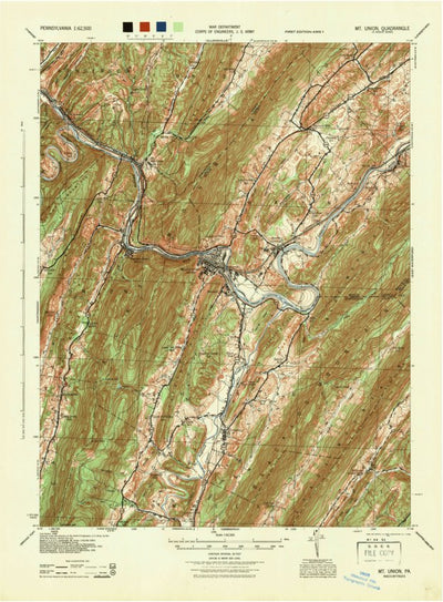 United States Geological Survey Mount Union, PA (1944, 62500-Scale) digital map