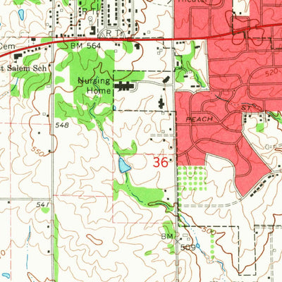United States Geological Survey Mount Vernon, IL (1965, 24000-Scale) digital map
