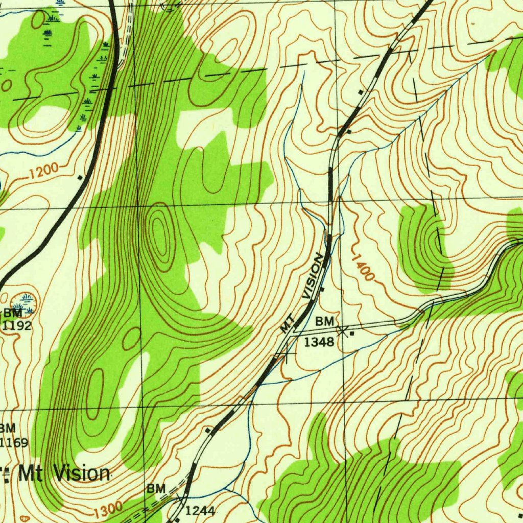 Mount Vision, NY (1945, 31680Scale) Map by United States Geological