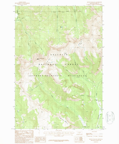 United States Geological Survey Mount Wallace, MT (1987, 24000-Scale) digital map
