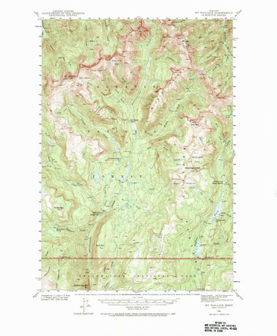 United States Geological Survey Mount Wallace, MT-WY (1940, 62500-Scale) digital map