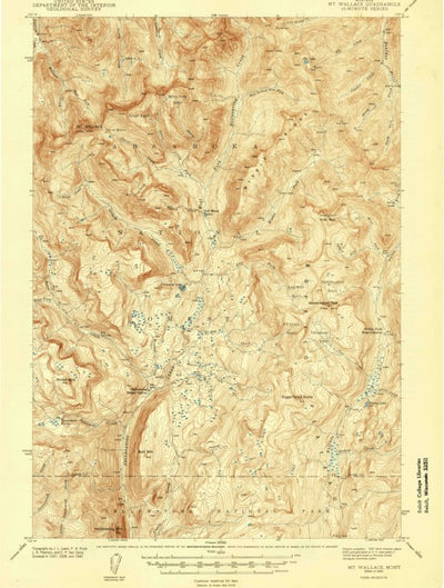 United States Geological Survey Mount Wallace, MT-WY (1943, 62500-Scale) digital map