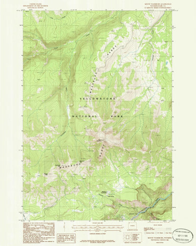 United States Geological Survey Mount Washburn, WY (1986, 24000-Scale) digital map