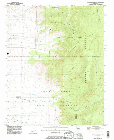 United States Geological Survey Mount Washington, NM (1991, 24000-Scale) digital map