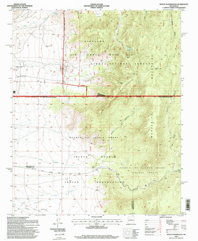 United States Geological Survey Mount Washington, NM (1995, 24000-Scale) digital map