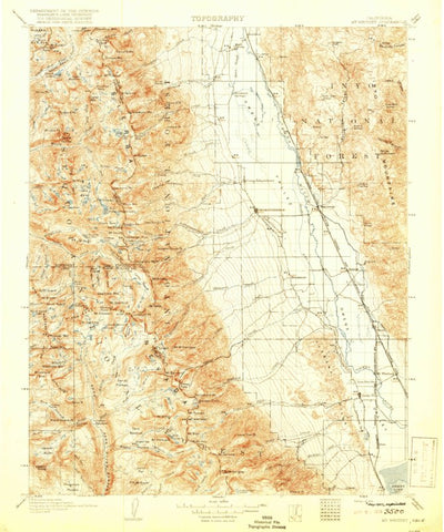United States Geological Survey Mount Whitney, CA (1919, 125000-Scale) digital map