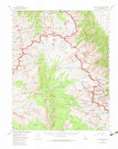 United States Geological Survey Mount Whitney, CA (1967, 62500-Scale) digital map