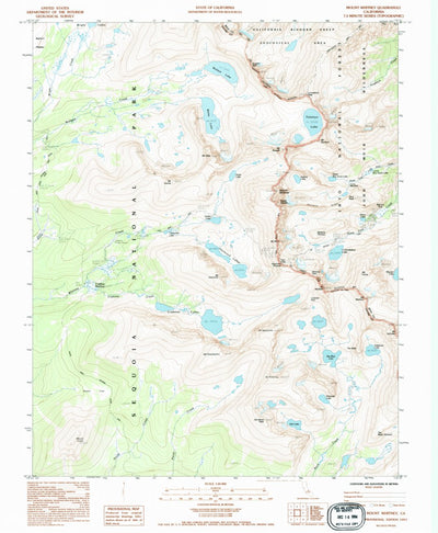 United States Geological Survey Mount Whitney, CA (1993, 24000-Scale) digital map