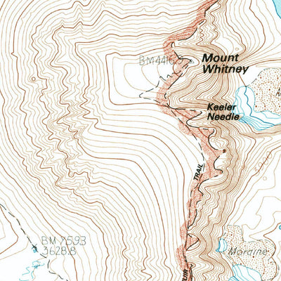 United States Geological Survey Mount Whitney, CA (1993, 24000-Scale) digital map